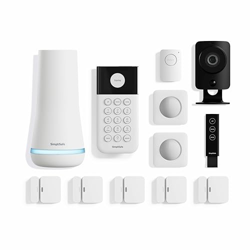 SimpliSafe 12 Piece Wireless Home Security System w/HD Camera - Optional 24/7 Professional Monitoring - No Contract - Compatible with Alexa and Google Assistant