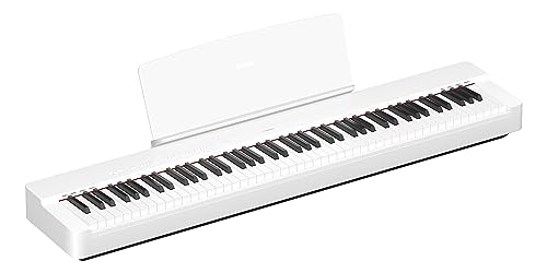 Yamaha P225WH, 88-Key Weighted Action Digital Piano with Power Supply and Sustain Pedal, White (P225WH)