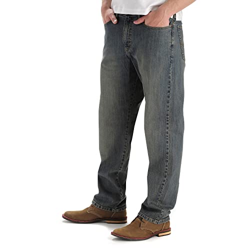 Lee Men's Big & Tall Premium Select Custom Fit Loose Straight Leg Jean, Worn Stone, 46W x 30L