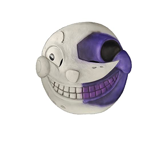 Sun and Moon Clown Mask FNAF Security Breach Sundrop Moondrop Cosplay Prop Halloween Costume (moon clown) Grey
