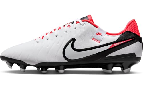 Nike Men's Legend 10 Football Boots, White Black Bright Crimson, 9 US