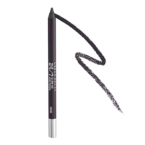 URBAN DECAY 24/7 Glide-On Waterproof Eyeliner Pencil - Long-Lasting, Ultra-Creamy & Blendable Formula - Sharpenable Tip – Smoke (Deepest Gray with Matte Finish) - 0.04 Oz