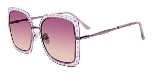 Steve Madden Women's Female Sunglasses Style Rosalie Square, Crystal Purple/Purple Gradient, 57mm, 21mm