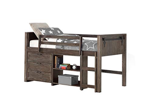 DONCO Twin BARN DORR MODUALR Combo C LOW LOFT, Brushed Shadow