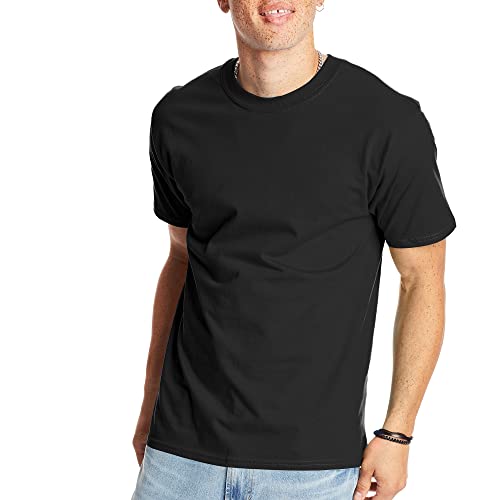 Hanes Mens Beefyt T-shirt, Heavyweight Cotton Crewneck Tee, 1 Or 2 Pack, Available In Tall Sizes Fashion-t-shirts, Black - 1 Pack, 6X-Large US