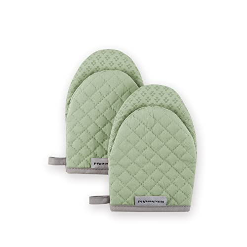 KitchenAid Asteroid Mini Oven Mitt, 5.5'x8', Pistachio 2 Count, Pistachio