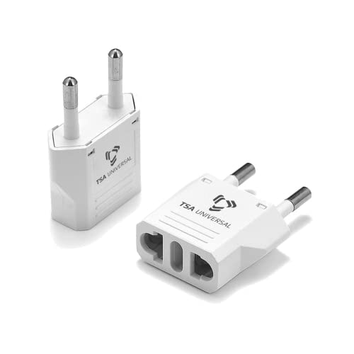 United States to Morocco Travel Power Adapter to Connect North American Electrical Plugs to Moroccan Outlets for Cell Phones, Tablets, eReaders, and More (2-Pack, White)