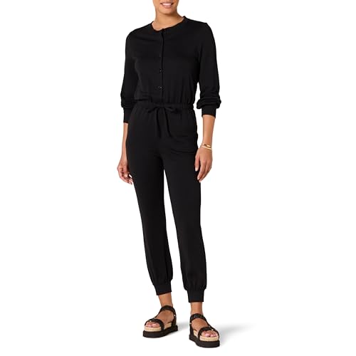 Amazon Essentials Women's Fashion Studio Terry Jumpsuit, Black, Medium