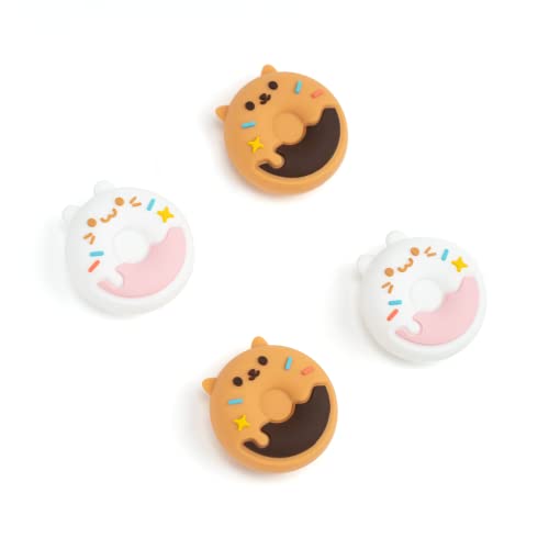 GeekShare Cute Silicone Joycon Thumb Grip Caps, Joystick Cover Compatible with Nintendo Switch/OLED/Switch Lite,4PCS - Donut