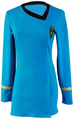 Valorsoul Women's Captain Officer Duty Costume Halloween Cosplay Costume Blue Uniform, Large