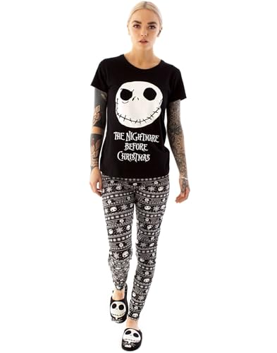 Disney Nightmare Before Christmas Pyjamas Womens Skellington PJ Top Trousers Small Black