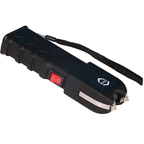 DEPM Stun Gun with Flashlight and Anti-Grab Bar Technology, Heavy Duty Stun Gun, Black Stun Gun