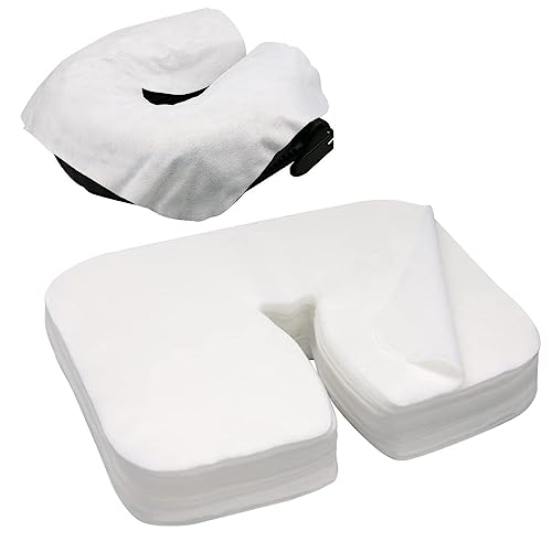 Dasmzweo Disposable Face Cradle Covers, Headrest Covers for Massage Tables & Massage Chairs, Medical-Grade, Ultra Soft, Non-Sticking Massage Face Covers, 200 count