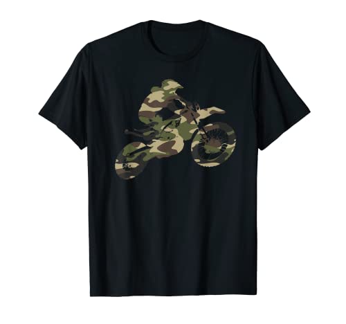 Motocross Dirt Bike Racing Shirt Camo Camouflage Tshirt Boys T-Shirt