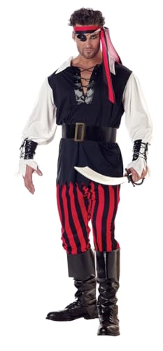 California Costumes Men's Adult-Cutthroat Pirate, Black/Red/White, M (40-42) Costume
