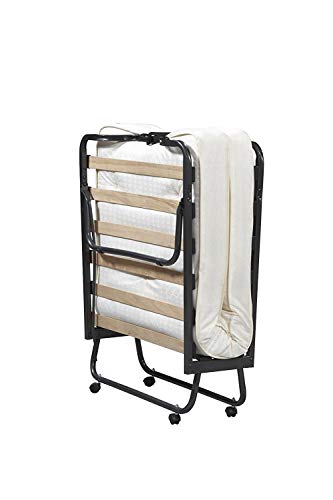 Linon Luxor Folding Bed with Memory Foam Damask Fabric Cover