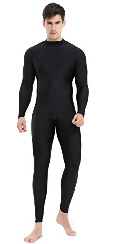 speerise Mens Spandex Bodysuit Long Sleeve Unitard Zipper Dance Leotard Bodysuit for Men Costume
