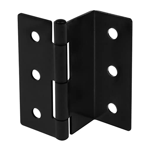 6PCS 3' Half-Surface Hinges Chest Hinges, Black Offset Door Hinge 1.8 mm Thickness Steel Shutter Hinges Semi-concealed Three Fold Retro Hinges, Max Load 66 lb for Door, Cabinet, Furniture