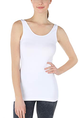 NIKIBIKI Women Seamless Premium Classic Tank Top, Made in U.S.A, One Size (White)