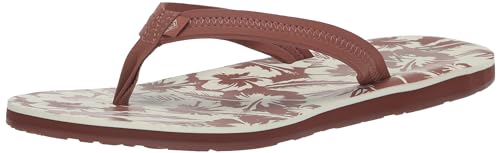 Roxy Women's Vista Sandal Flip-Flop, White/Chocolate 234, 8