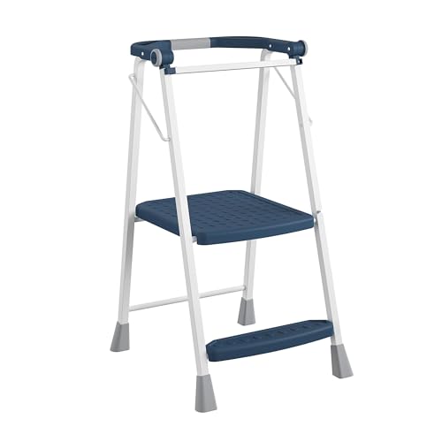 COSCO 2-Step Kitchen Stepper Adult Folding Step Stool, Kids Folding Stepper, Navy
