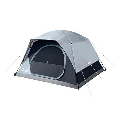 Coleman Skydome Camping Tent with LED Lights, Weatherproof 4/8 Person Family Tent includes Pre-Attached Poles, Rainfly, Carry Bag, Ventilation and LED Lighting System, Sets Up in 5 Minutes