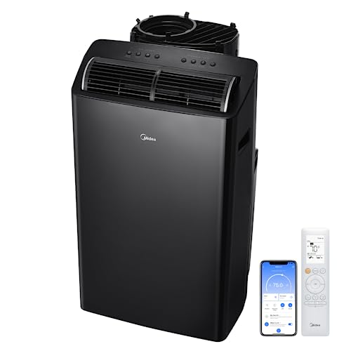 Midea Duo 14,000 BTU (12,000 BTU SACC) High Efficiency Inverter Ultra Quiet Portable Air Conditioner,with Heat up to 550 Sq. Ft., Works with Alexa/Google Assistant, with Remote Control & Window Kit