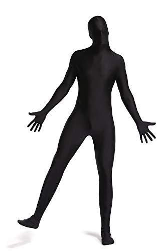 woahee Spandex Suit Full Body Suit, Men Women Zentai Suit Adult Costume Black Medium
