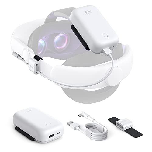 KIWI design 10000mAh Battery Pack Compatible with Quest 3/Quest 2 Accessories, Power Bank for Balance Head Pressure and Extend Play Time (Not Include Head Strap)