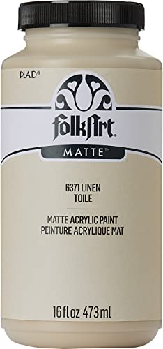FolkArt Matte Acrylic Paint in Assorted Colors, 16 oz, Linen 16 Fl Oz