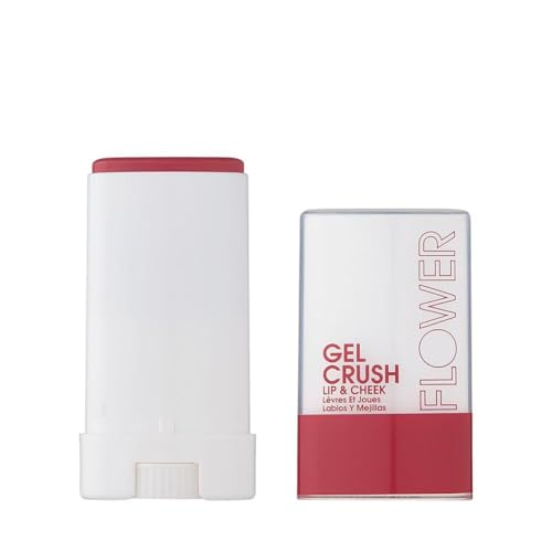 FLOWER BEAUTY Lip & Cheek Gel Crush - Cream Blush and Lips Tint in One Portable Multistick - Hydrating Burst of Color - (Blackerry Crush)