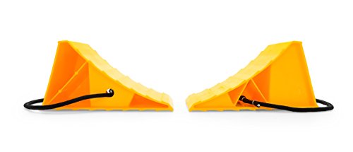 Camco Wheel Chock w/Rope for Easy Removal - Helps Keep Your Trailer or RV in Place - Pack of 2 (44471)