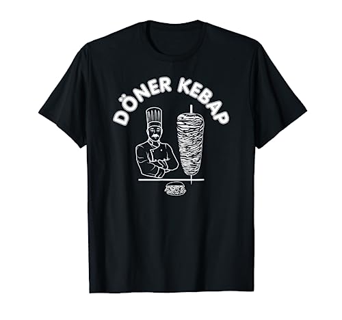 Döner Kebap Shirt, Kebab Cook & Kebab Skewer & Sandwich Logo T-Shirt