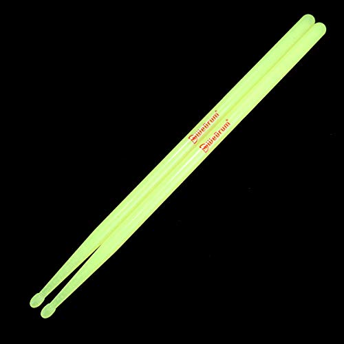 Drumsticks 5A Nylon for Drum Set Night light Plastic Cool Glow Drum Sticks Strong Musical instrument Percussion Accessories for Adults Kids Professional(Fluorescence)