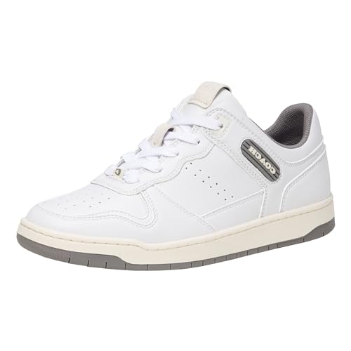 Coach Women's C201 Sneaker, Heather Grey/Optic White, 8