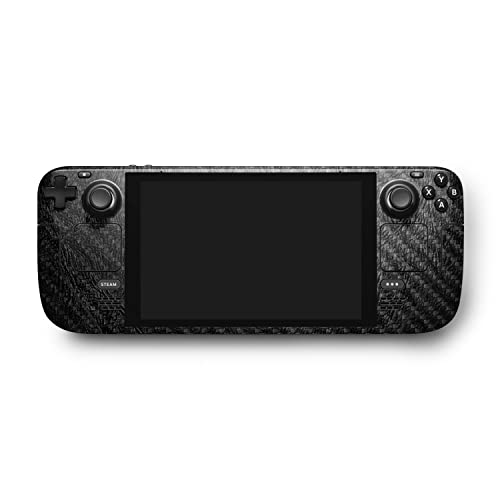 MightySkins Carbon Fiber Skin Compatible with Valve Steam Deck - Black Leather | Protective, Durable Textured Carbon Fiber Finish | Easy to Apply, Remove, and Change Styles | Made in The USA