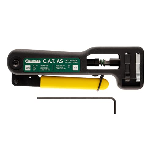 Cablematic C.A.T.-AS Coaxial 59/6 and 7/11 Connector Compression Tool for Professional Technicians, Easily Portable Connector Tool, 1.1 Pounds