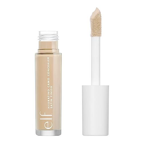 e.l.f., Hydrating Camo Concealer, Lightweight, Full Coverage, Long Lasting, Conceals, Corrects, Covers, Hydrates, Highlights, Light Beige, Satin Finish, 25 Shades, All-Day Wear, 0.20 Fl Oz