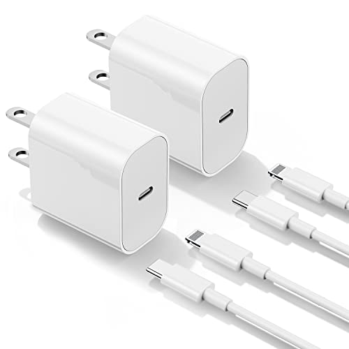 iPhone Charger Fast Charging 6ft Cord【Apple MFi Certified】 USB C to Lightning Cable with 20W Fast Charger Block for iPhone 14 Pro Max/13 Plus/12 Mini/11/iPad Pro/Air(2-Pack)