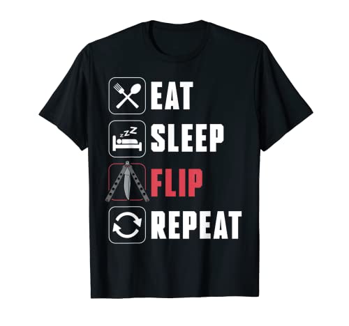 Eat Sleep Flip Repeat Funny Balisong Butterfly Knife Lover T-Shirt