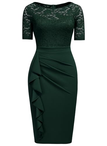 Mother of The Bride Dresses Wedding Bridesmaid Work Flowy Cocktail Dress XL Green