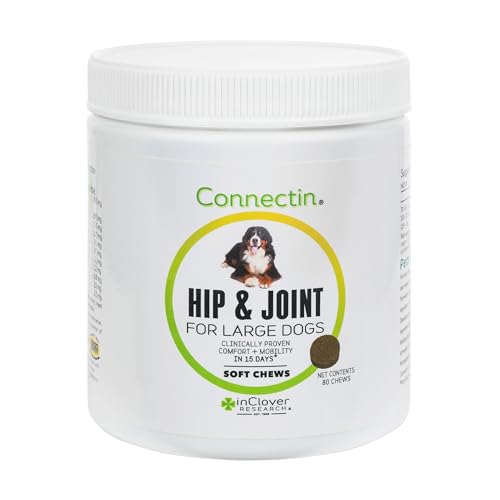 InClover Connectin Hip and Joint Tablet Supplement for Large Dogs. Combines Glucosamine, Chondroitin and Hyaluronic Acid with Herbs for Comfort and Mobility