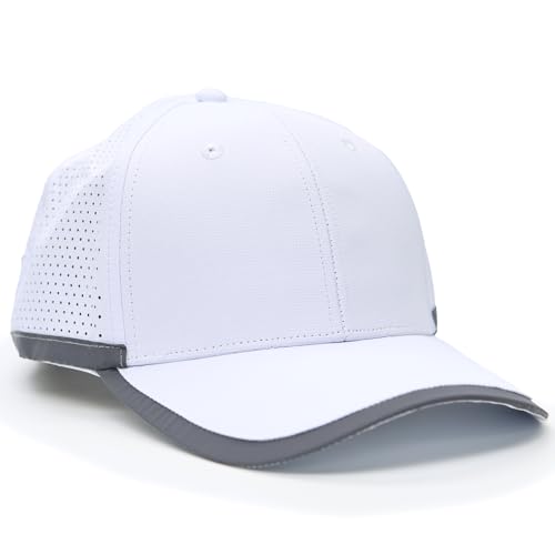 Shape28 Lightweight EMF Protection Silver Liner Cap Unisex Hat with USPF50 Shield WiFi Blocker Shield Protection Baseball Caps Color White with Reflective Strip