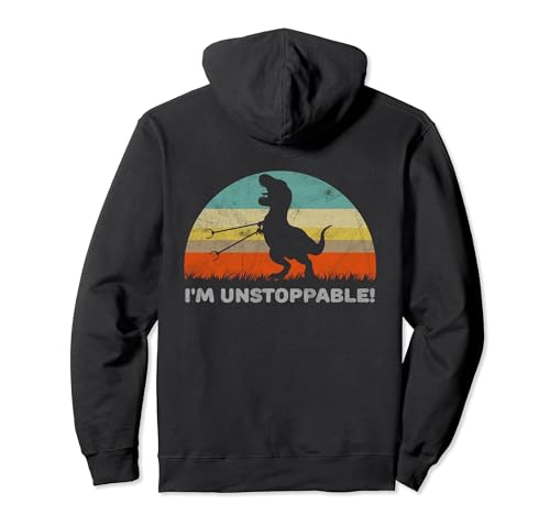 Funny I'm Unstoppable T Rex With Trash Grabber Pickup Tool Pullover Hoodie