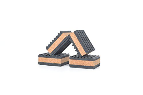 Tuneful Cables Sound Isolation Pads. Cork Pads for Turntables to Reduce Vibration & Skipping (1' Pack of 4)