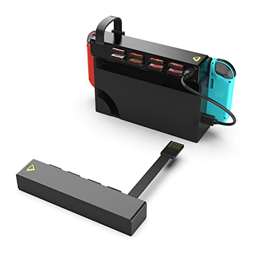 SCRUAK 8-in-1 Game Card Reader for Nintendo Switch/Switch OLED Console and Dock, Mutilple Switch Games Reader, Card Storage Holder Accessories (4 Slots for Switching Games + 4 Slots for Storage)