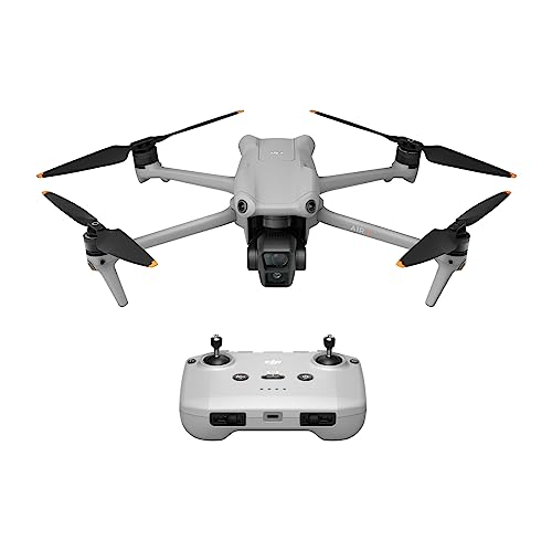 DJI Air 3 (DJI RC-N2), Drone with Medium Tele & Wide-Angle Dual Primary Cameras, 46-Min Max Flight Time, Omnidirectional Obstacle Sensing, 48MP Photos, 4K/60fps HDR, up to 20Km Video Transmission