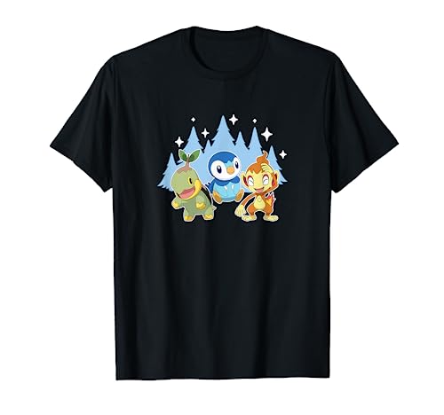 Pokémon - Chimchar Piplup Turtwig Sinnoh Winter Group T-Shirt