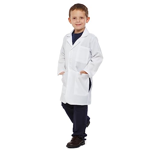 Dress Up America Lab Coat for Kids - Doctor's White Lab Coat Costume for Girls and Boys - 3/4 Length Lightweight Lab Coat