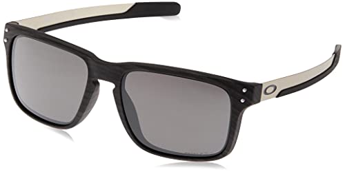 Oakley Men's OO9384 Holbrook Mix Rectangular Sunglasses, Woodgrain/Prizm Black, 57 mm
